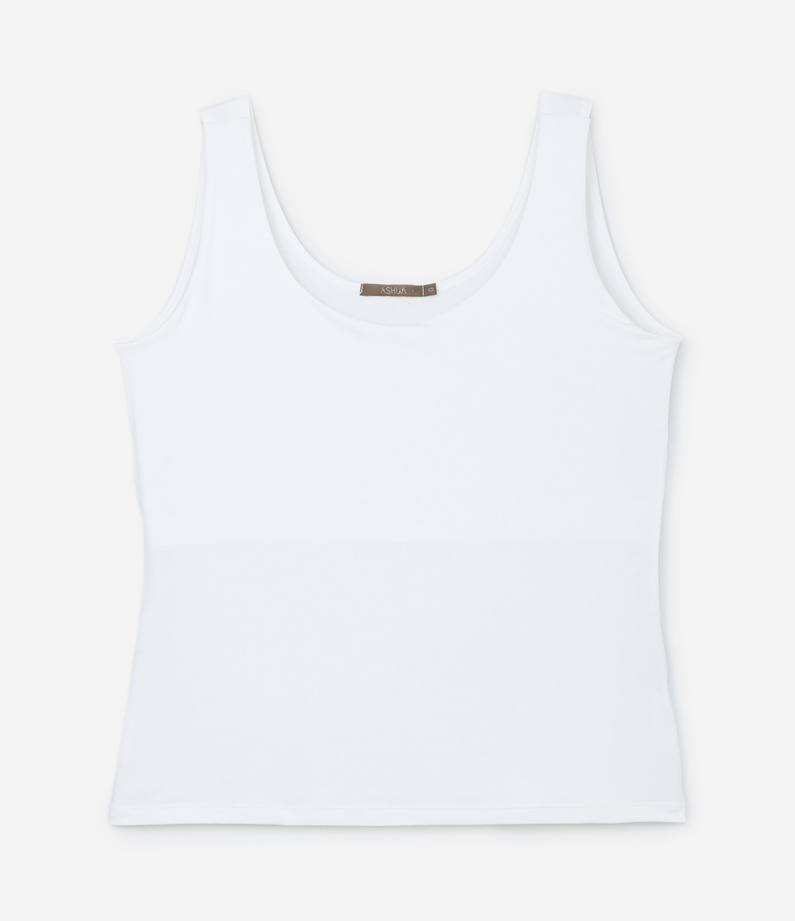 Blusa Regata em Poliamida com Alças Largas Curve & Plus Size Off White 3