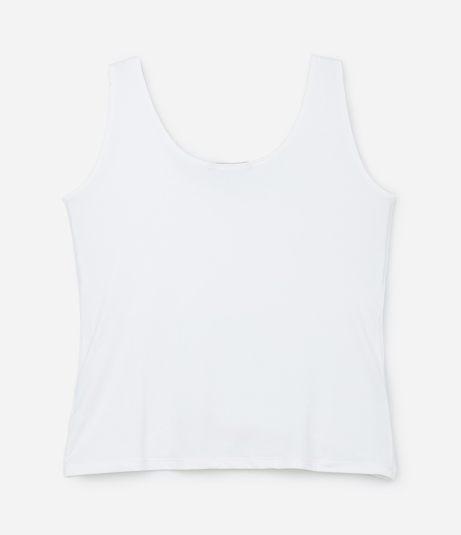 Blusa Regata em Poliamida com Alças Largas Curve & Plus Size Off White 4