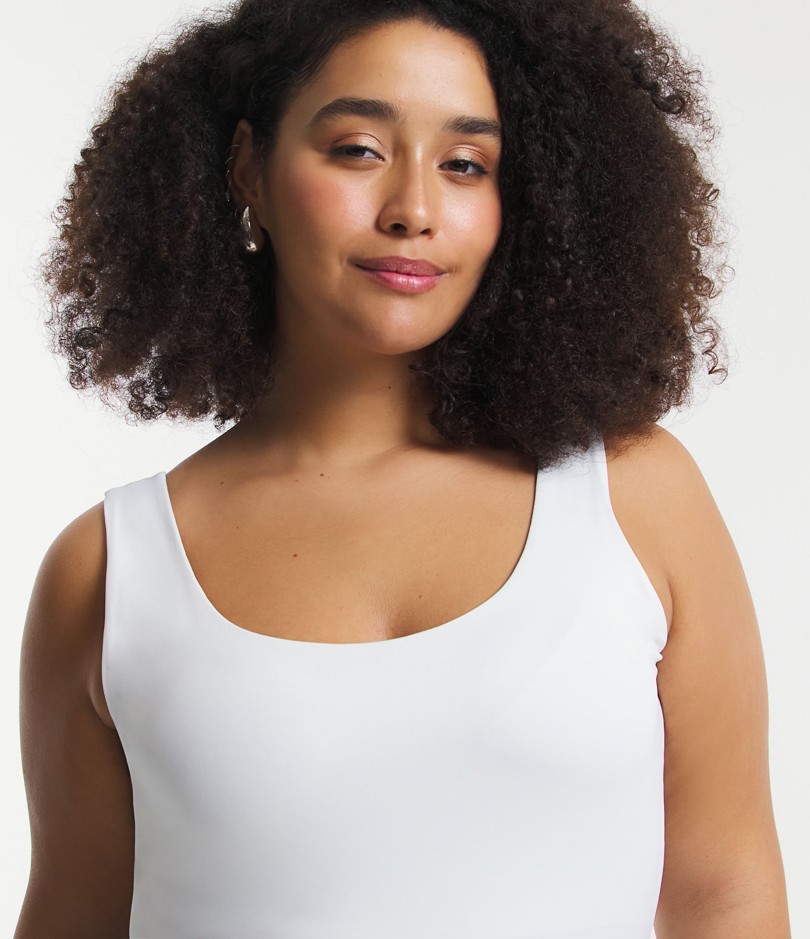 Blusa Regata em Poliamida com Alças Largas Curve & Plus Size Branco 4