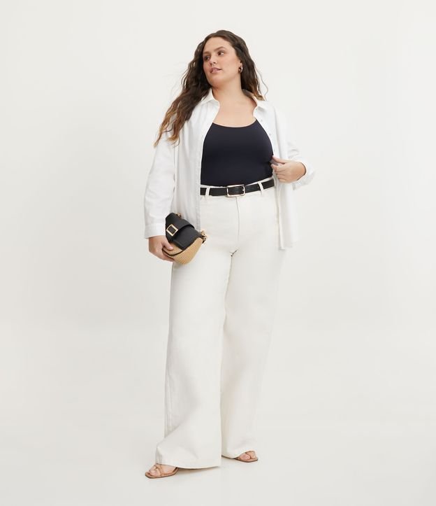 Blusa Regata em Poliamida com Alça Larga Curve & Plus Size Preto 1