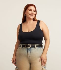 Blusa Regata em Poliamida com Alças Largas Curve & Plus Size