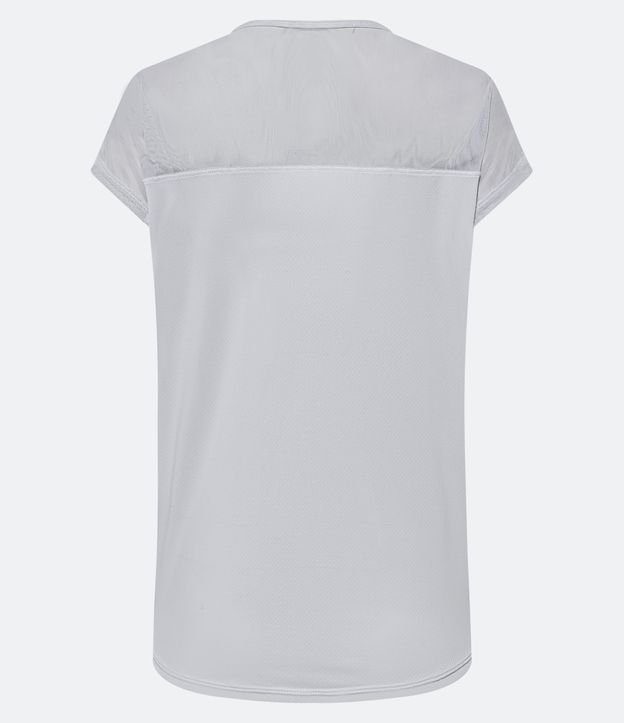 Camiseta Esportiva em Poliamida com Recorte em Tule na Parte Superior Branco 7