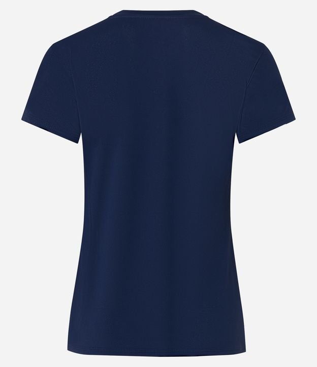 Camiseta Esportiva em Crepe com Estampa Lettering Active Azul 6