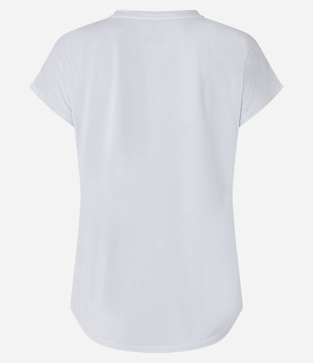Camiseta Esportiva em Microfibra com Manga Curta Branco 8