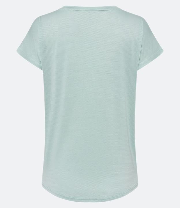Camiseta Esportiva em Microfibra com Manga Curta Verde Água Marinha 7