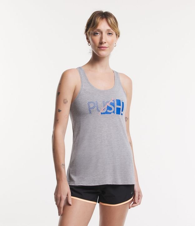 Regata Esportiva em Viscose com Estampa Lettering Push