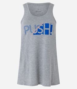 Regata Esportiva em Viscose com Estampa Lettering Push