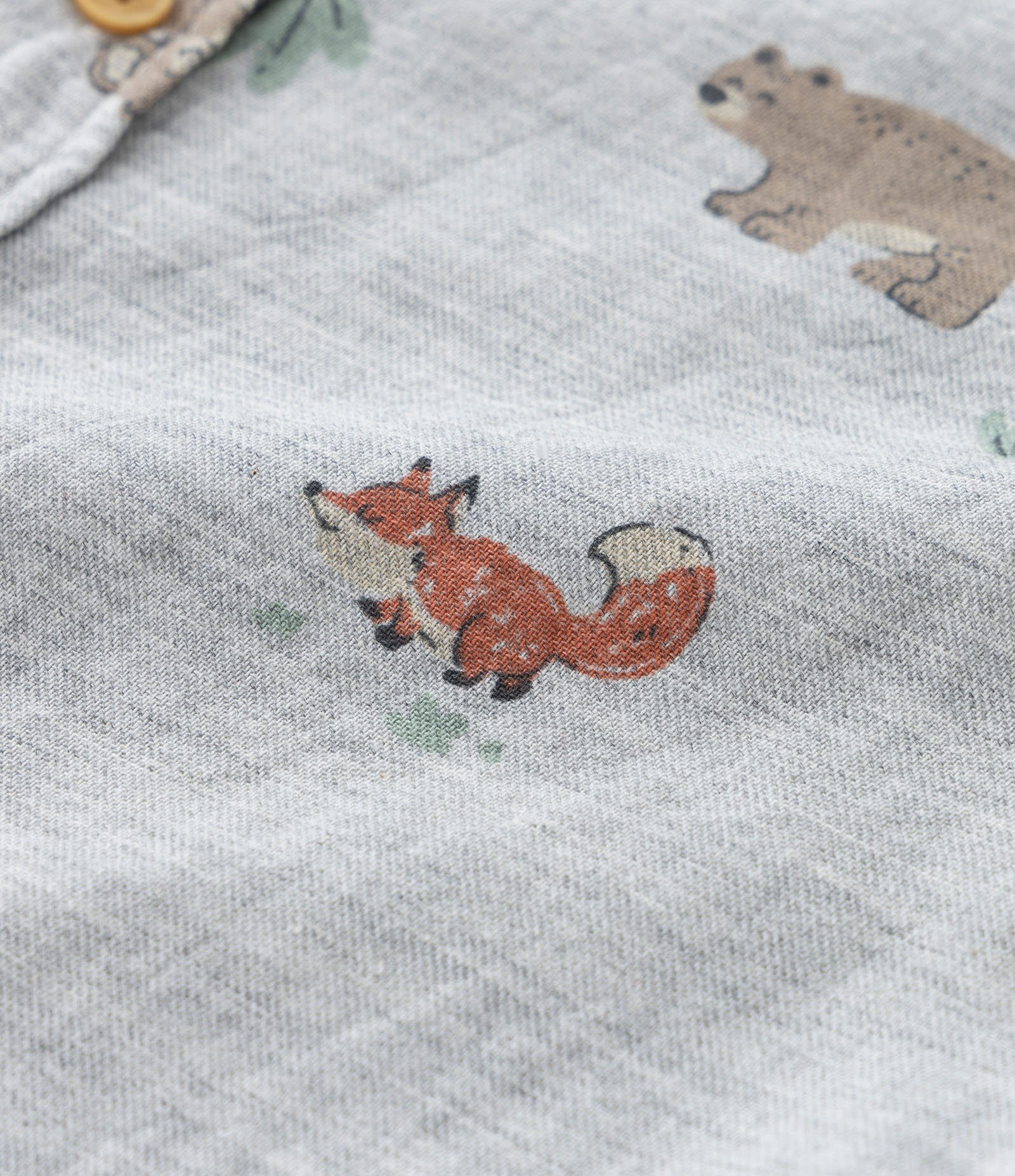 Camisa Infantil em Algodão com Estampa Bichinhos - Tam 1 a 5 anos Cinza 3