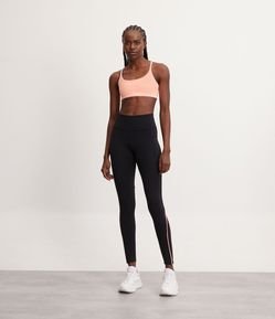 Pantalón Legging Deportivo en Poliamida Pesada con Detalle Bies Contrastante