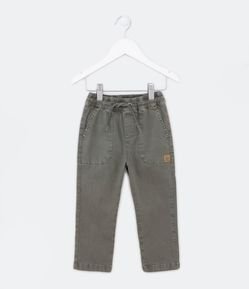 Calça Infantil em Sarja com Amarração e Bolsos Amplos - Tam 1 a 5 Anos