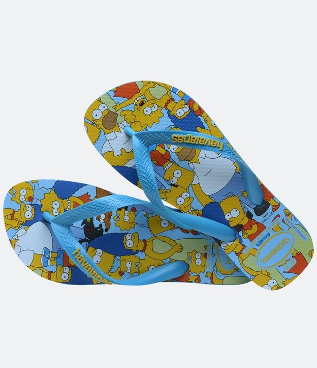 Chinelo de Tiras Havaianas com Estampa dos Simpsons Azul Turquesa 4