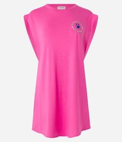 Camisola Curta em Viscolycra com Cava Diferenciada e Bordado Caranguejo