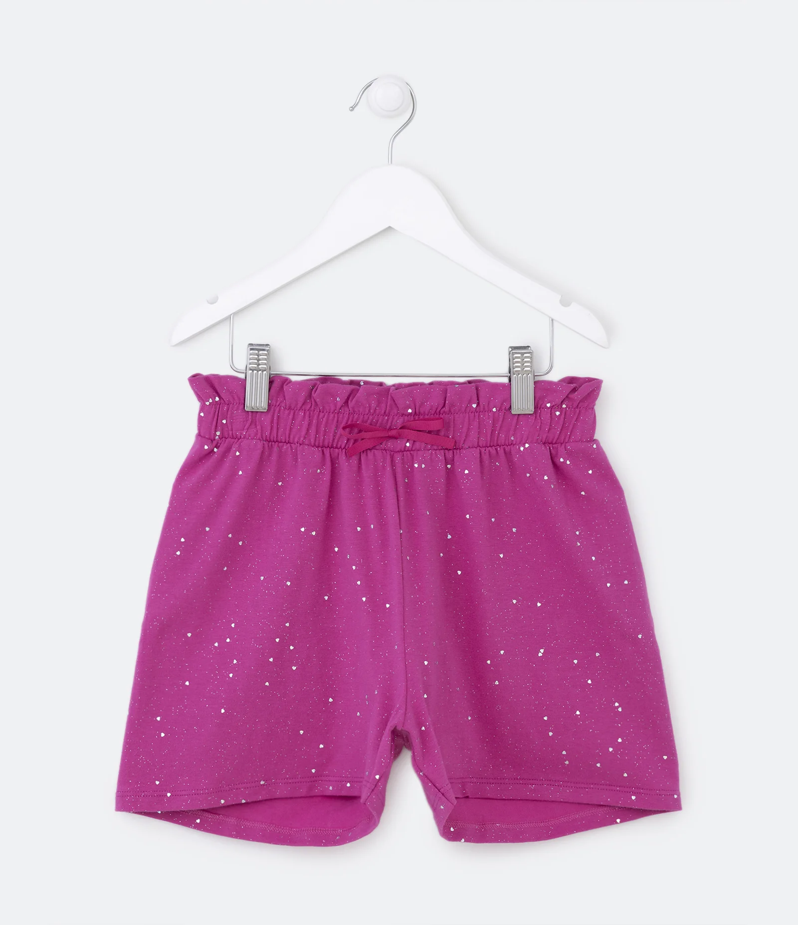Short Clochard Infantil com Glitter Holográfico - Tam 5 a 14 Anos Rosa 1