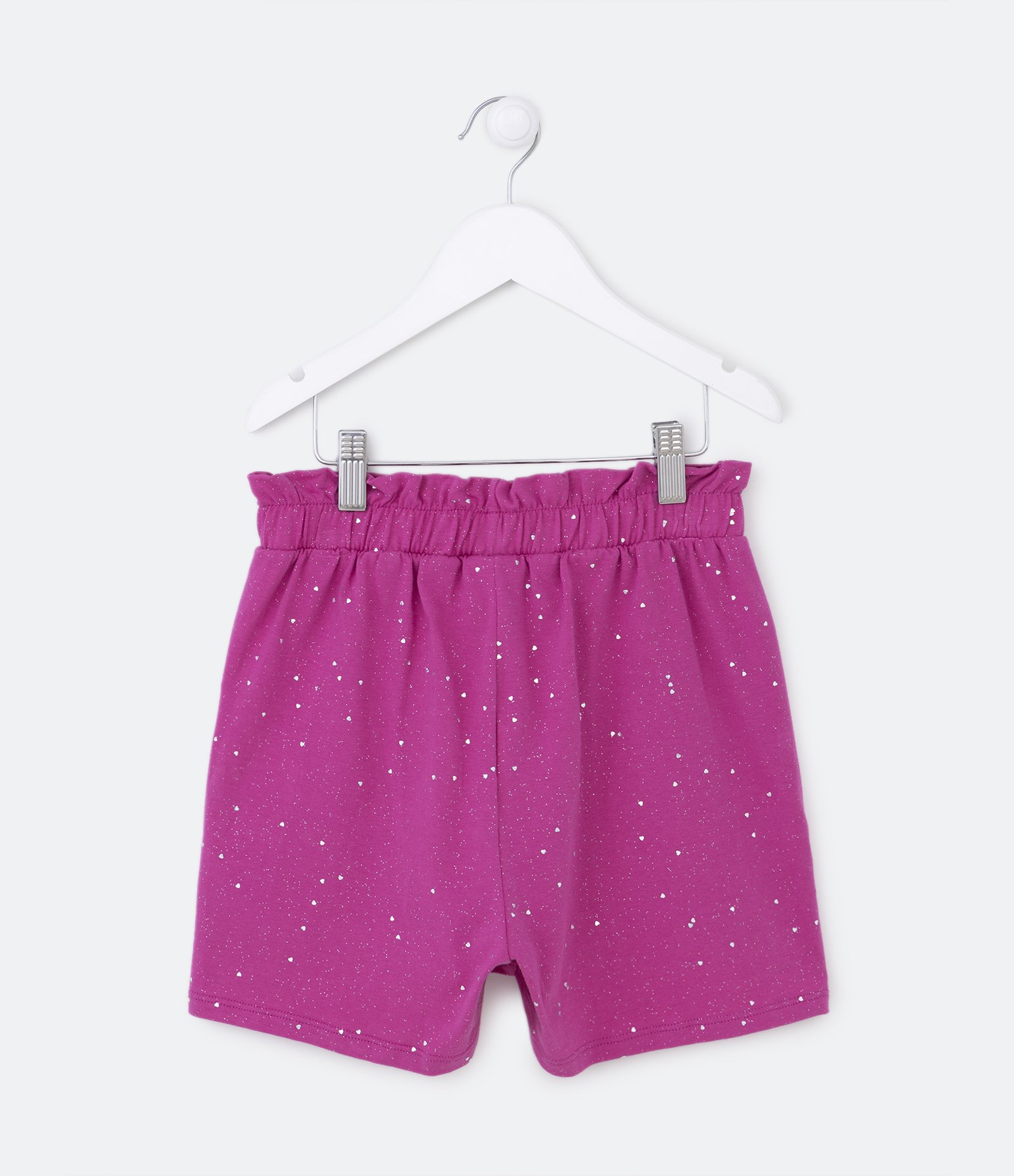 Short Clochard Infantil com Glitter Holográfico - Tam 5 a 14 Anos Rosa 2