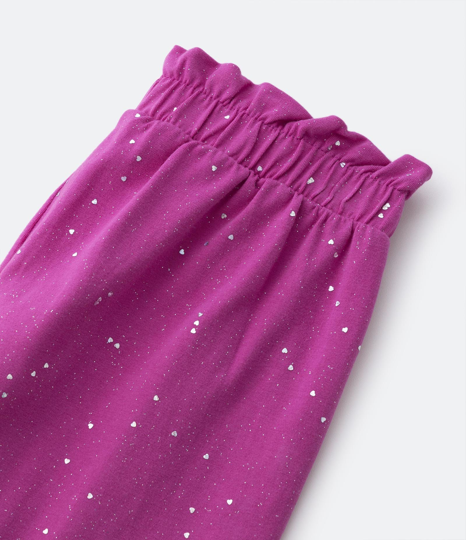 Short Clochard Infantil com Glitter Holográfico - Tam 5 a 14 Anos Rosa 3