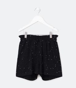 Short Clochard Infantil com Glitter Holográfico - Tam 5 a 14 Anos