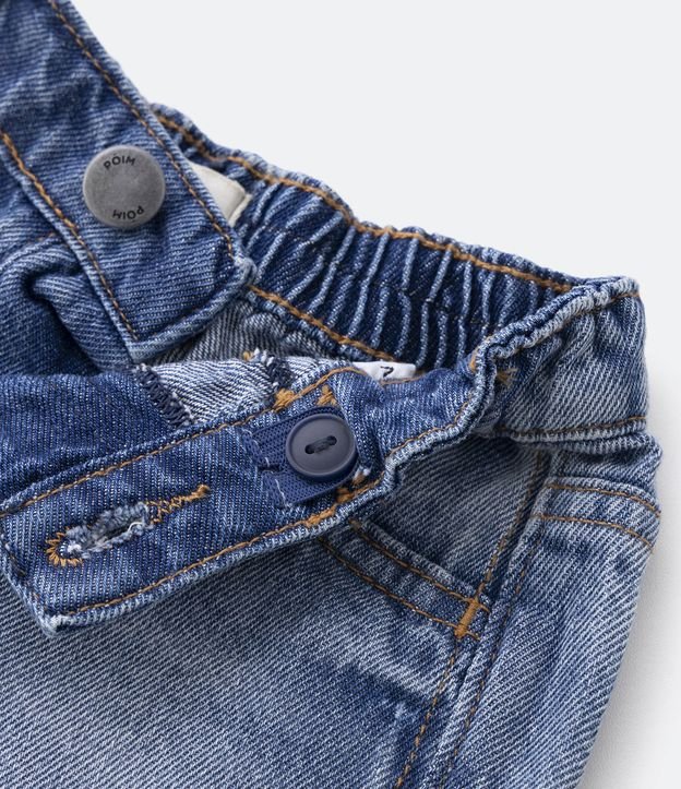 Bermuda Infantil Jeans com Barrinha Dobrada - Tam 1 a 5 anos Azul 3