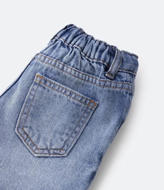 Bermuda Infantil Jeans com Barrinha Dobrada - Tam 1 a 5 anos Azul 4