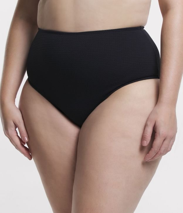 Biquíni Calcinha Hot Pants em Microfibra Texturizada Curve & Plus Size - Cor: Preto - Tamanho: GG