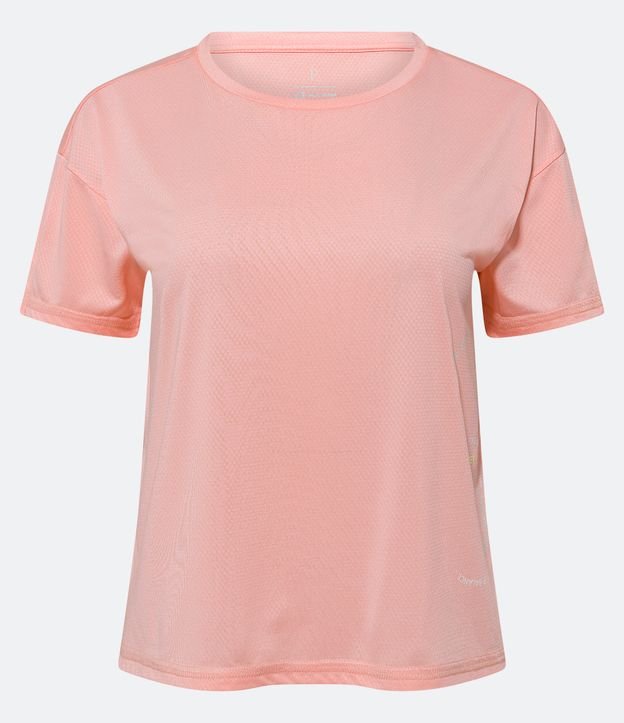 Camiseta Esportiva em Poliamida com Mangas Curtas Rosa Claro 5