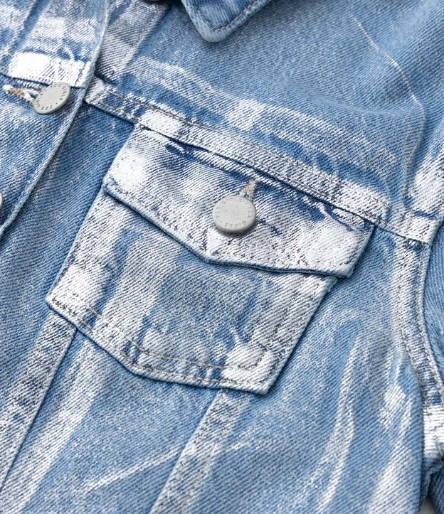 Campera Infantil Jeans con Efecto Metalizado - Talle 5 a 14 años Azul 3