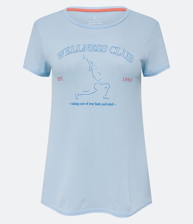 Camiseta Esportiva em Crepe com Estampa Wellness Club Azul 5