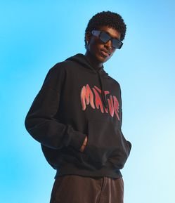 Blusão Balloon Fechado em Moletom Lettering Matuê com Strass