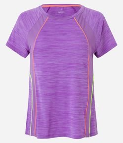 Camiseta Esportiva em Poliamida com Detalhe Viés Contrastante