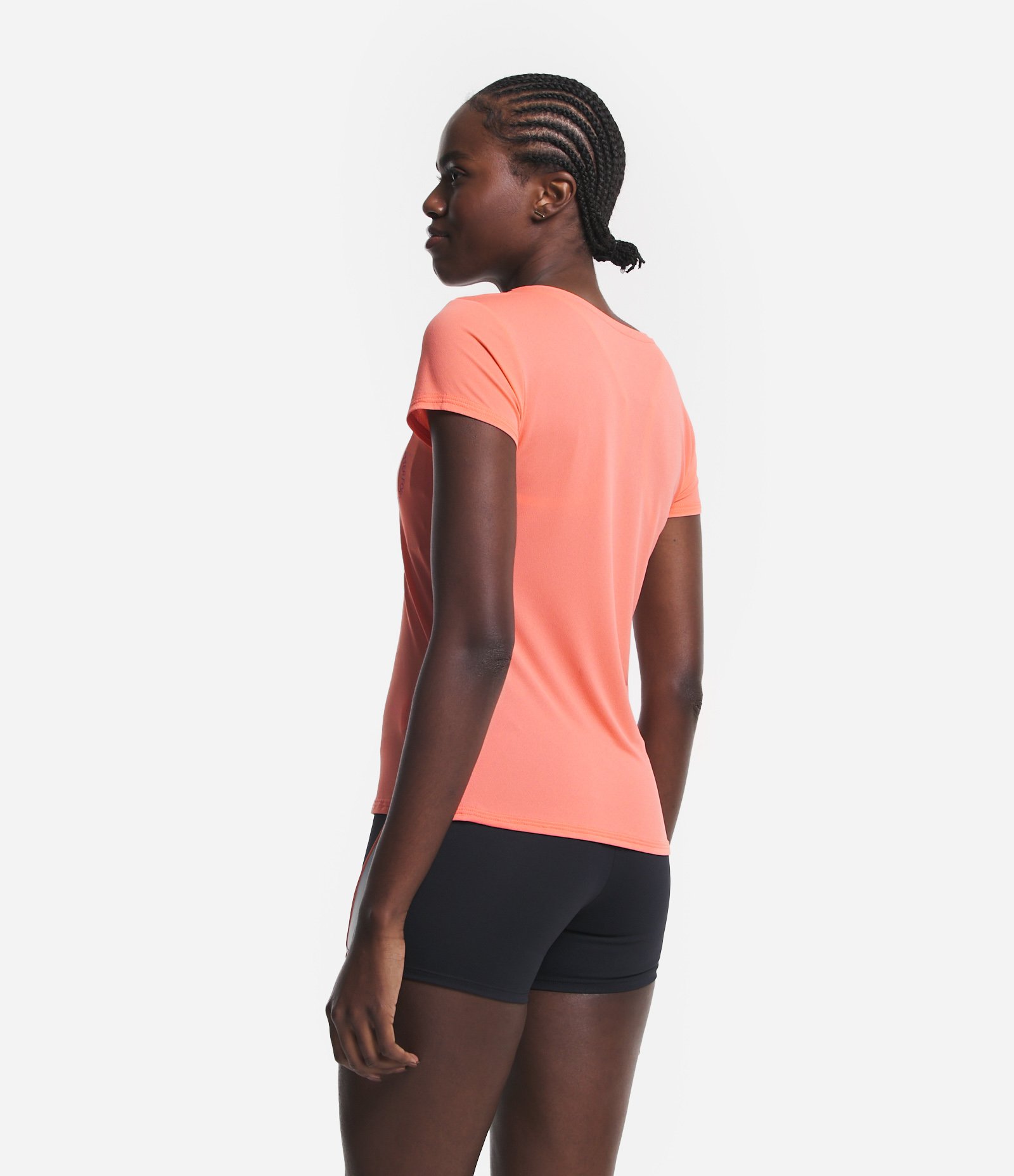 Camiseta Esportiva em Crepe com Estampa Lettering Circular no Peito Coral 3