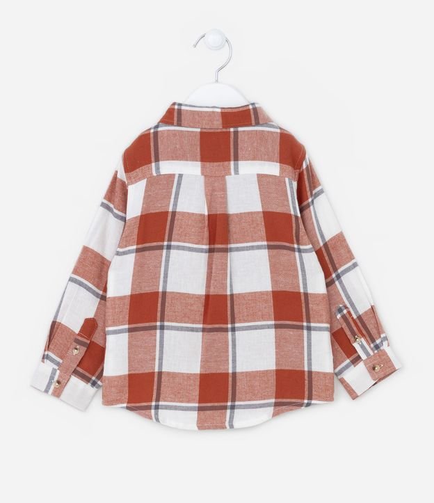 Camisa Infantil em Flanela Estampa Xadrez com Bolsinho - Tam 1 a 5 anos