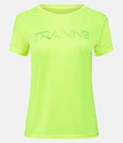 Camiseta Esportiva em Crepe com Estampa Lettering Training