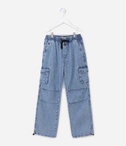 Calça Parachute Infantil em Jeans - Tam 5 a 14 anos