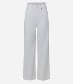 Calça Anos 90 em Sarja com Strass e Bolsos