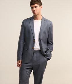 Paletó Slim em Viscolinho com Bolsos