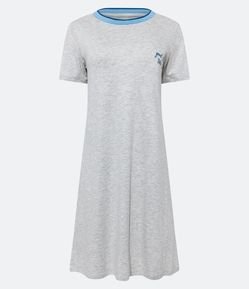 Camisola Curta em Viscolycra com Manga Curta e Bordado no Peito