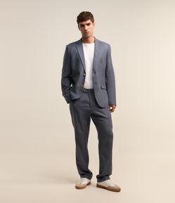 Calça Reta em Viscolinho com Bolso Faca