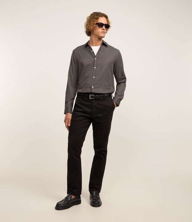 Camisa Regular em Bambu com Textura Maquinetada