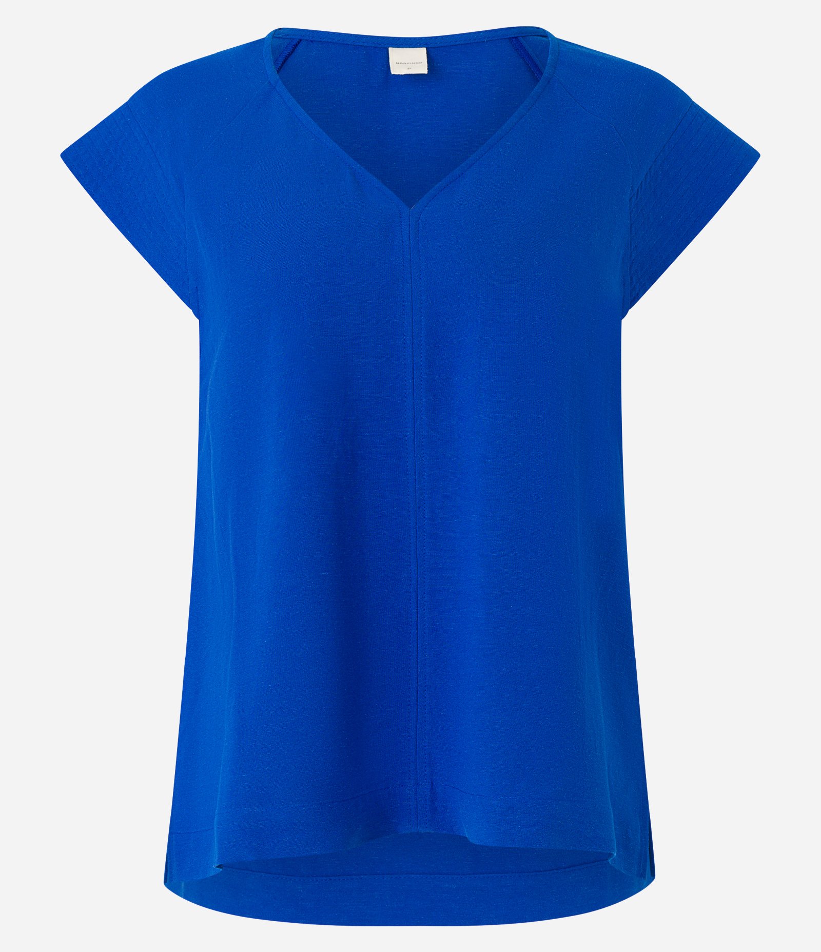 Blusa em Viscolinho com Manga Curta com Costura Aparente Azul 1