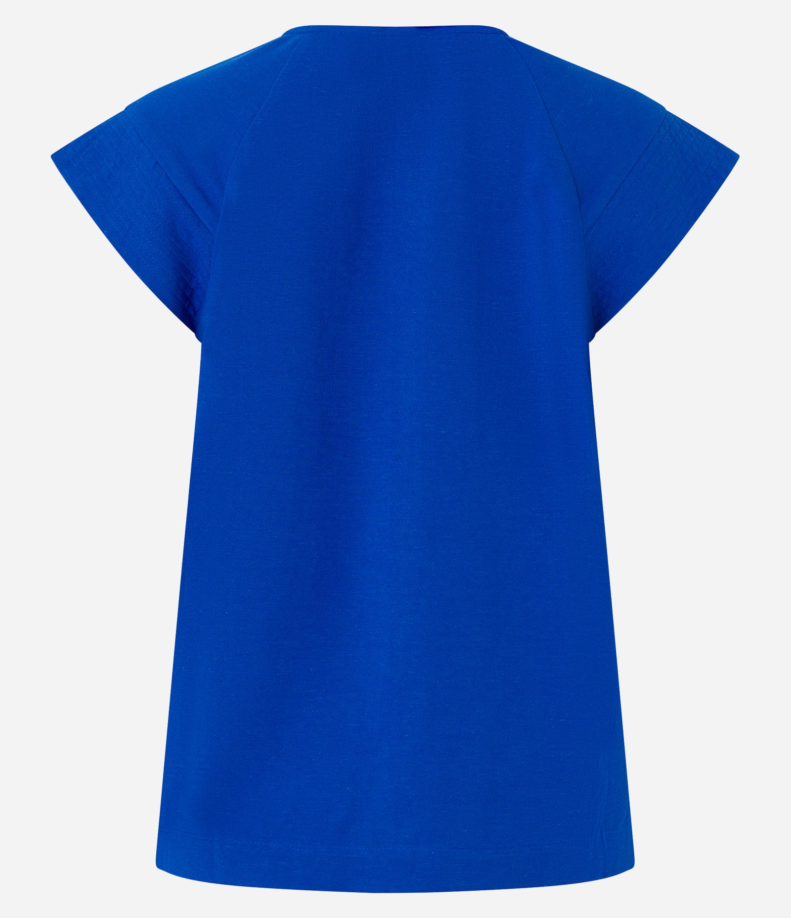 Blusa em Viscolinho com Manga Curta com Costura Aparente Azul 2