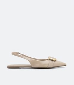 Sapatilha Slingback com Fivela e Bico Fino