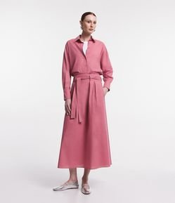 Saia Longa Eavasê em Tricoline com Amarração e Pregas