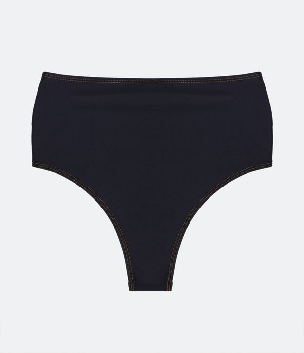 Biquíni Calcinha Hot Pants com Recortes Contrastantes Preto/ Branco 6