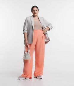 Calça Pantalona em Linho com Amarração Curve & Plus Size