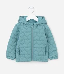 Jaqueta Infantil com Efeito Matelasse de Coração - Tam 1 a 5 anos