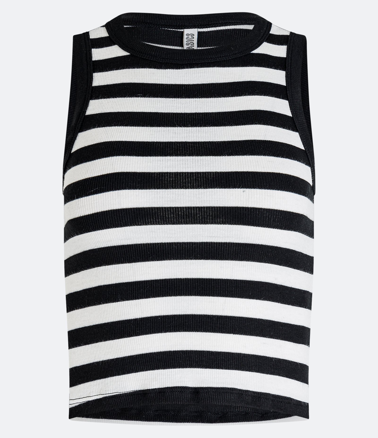 Blusa Regata em Viscose Listrada e com Textura Preto 5