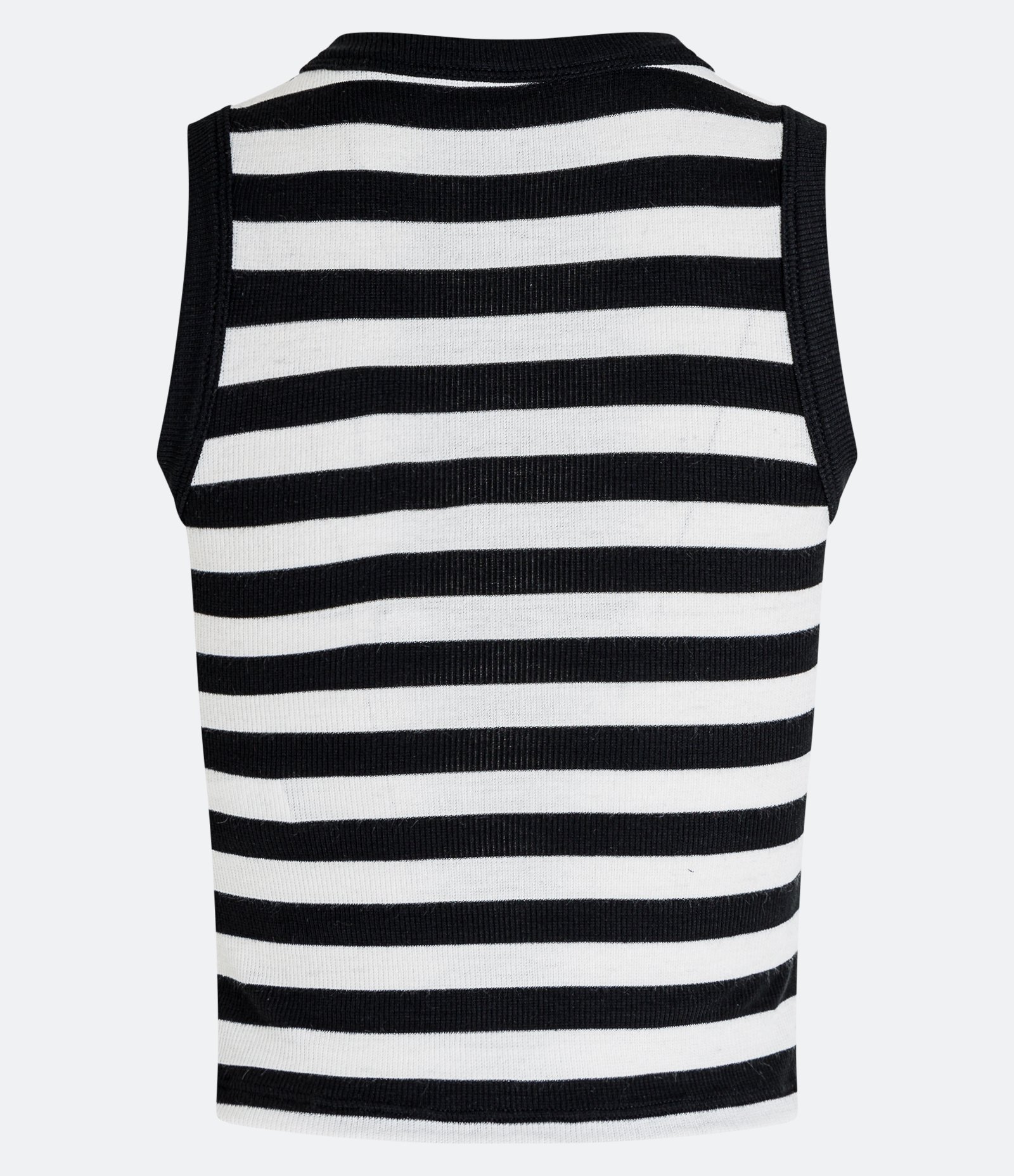 Blusa Regata em Viscose Listrada e com Textura Preto 7