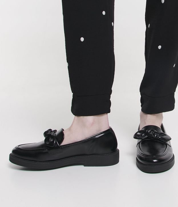 Sapato Loafer com Laço Preto 6