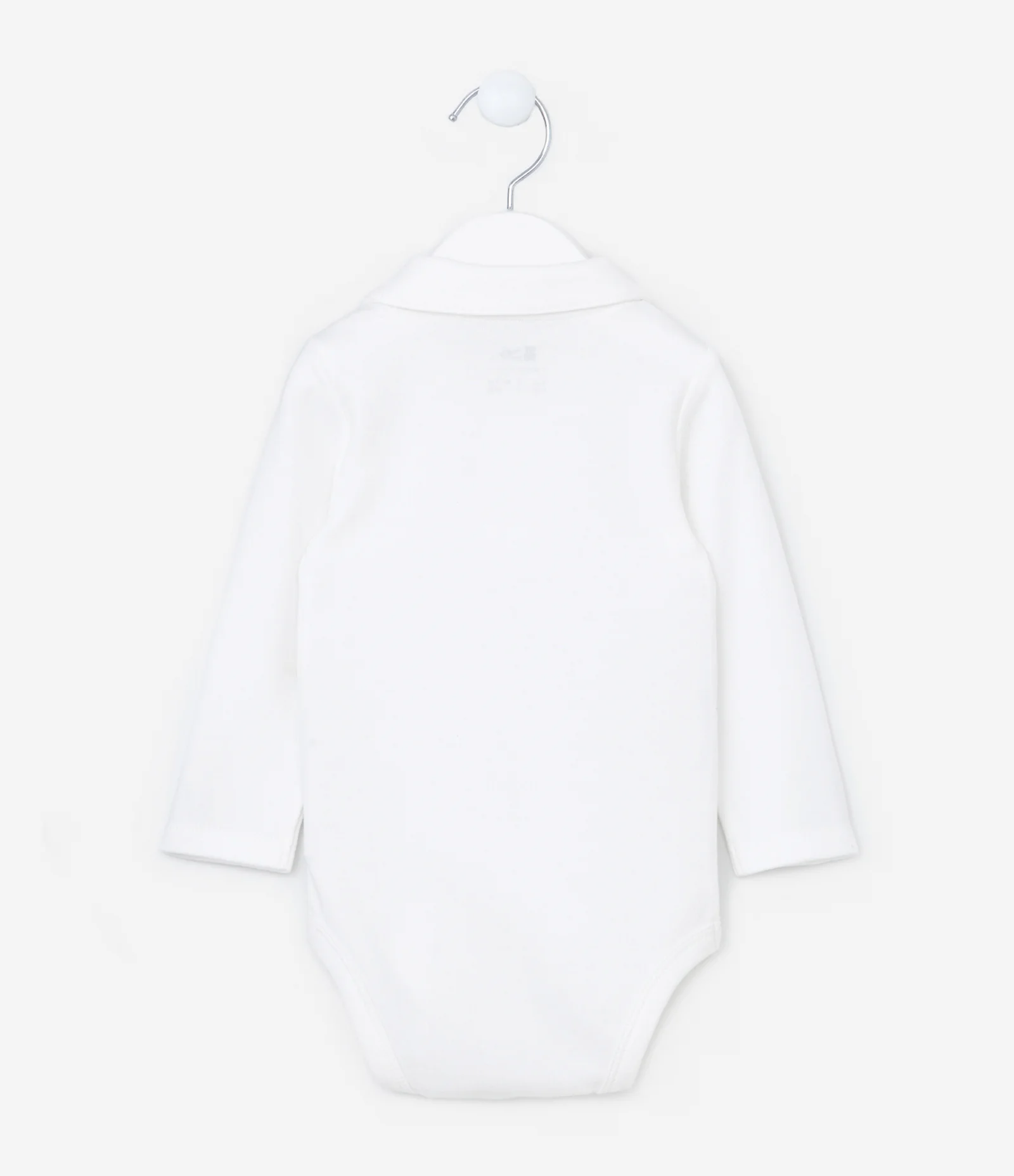 Body em Ribana Infantil Manga Longa - Tam RN a 24 meses Branco 2