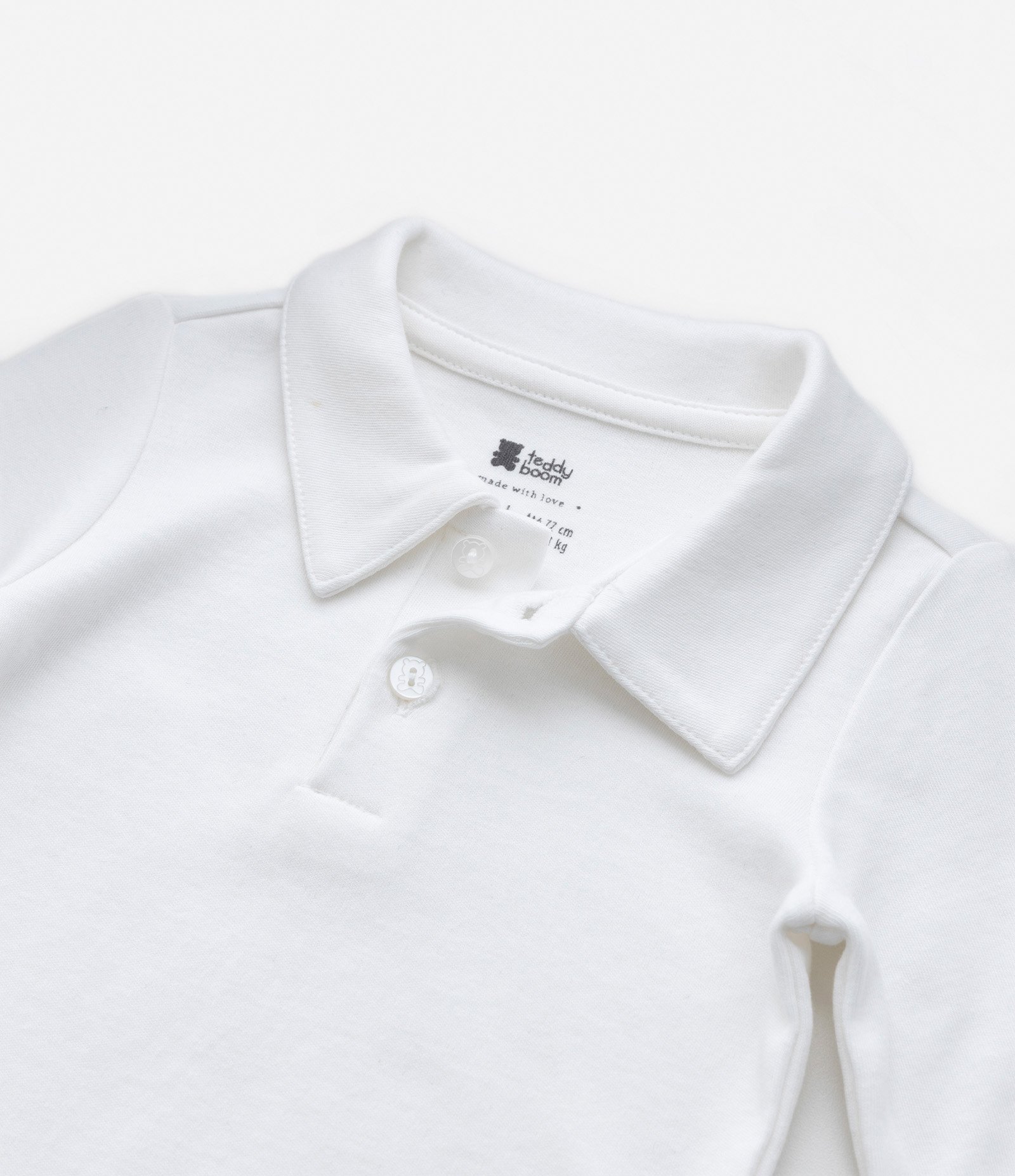 Body em Ribana Infantil Manga Longa - Tam RN a 24 meses Branco 4