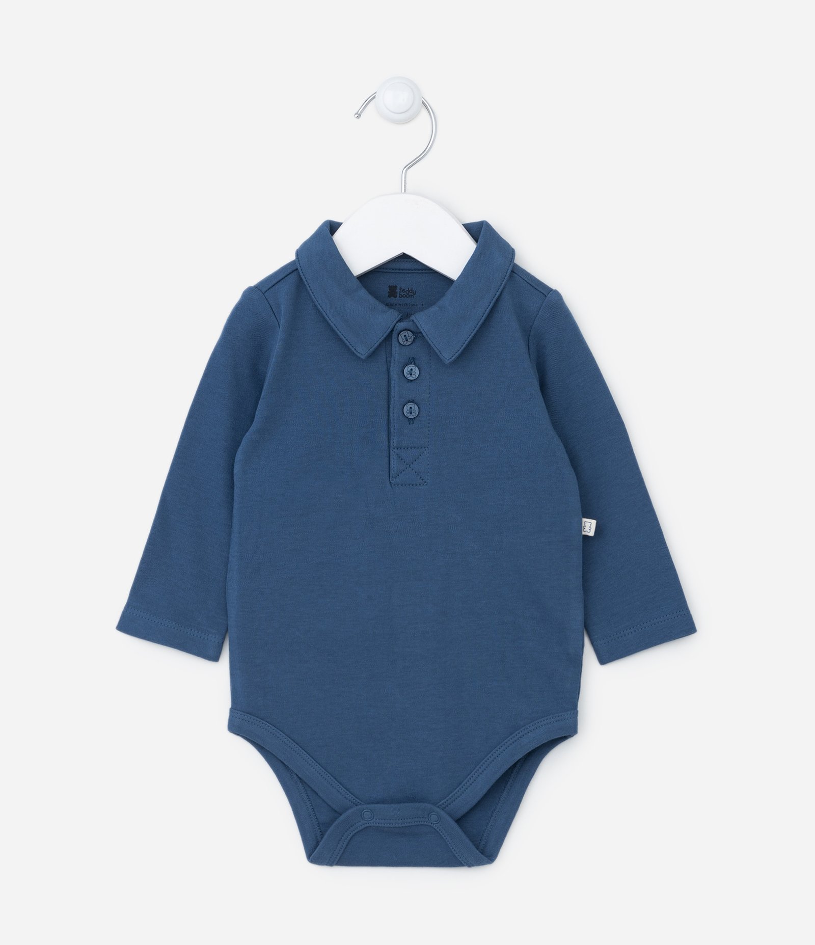 Body em Ribana Infantil Manga Longa - Tam RN a 24 meses Azul 1